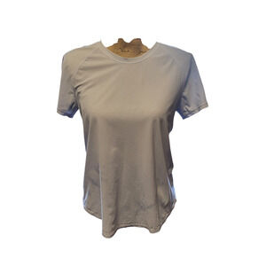 Lululemon light blue short sleeve tee with discoloration, fits like medium